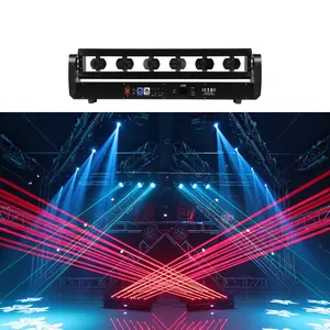 Chine professionnel Dmx512 300MW simple rouge 6 yeux Laser lumière contrôle du son Led Lazer lumière Dj Disco Lesar lumière