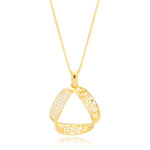 Colgante de plata de ley 925 con piedras de zirconia, colgante único con forma geométrica - Product Image 3