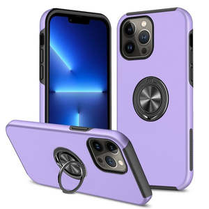 Funda para iPhone 15 Pro Max 6.7 con diseño pintado al óleo y soporte magnético plano, color morado - Product Image 1
