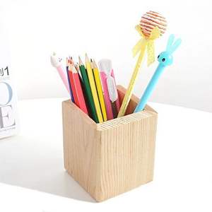 Boîte de rangement de papeterie de bureau en bois pour crayons - Product Image 2