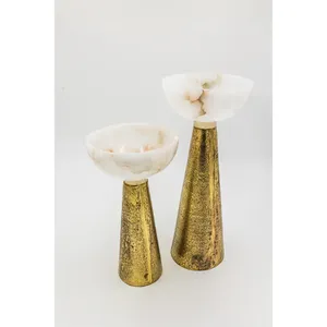 New Design Best Quality Handcrafted <b>Candle</b> Stand Gold Plating Metal in Aluminum High Finishing <b>Candle</b> Dinnerware <b>Candle</b> <b>Mold</b> - Product Image 1