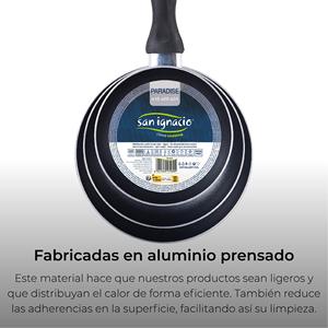 Set di 3 padelle San Ignacio (16+20+24cm) in alluminio pressofuso, blu + Spruzzatore per olio e aceto 4x17,5cm in acciaio inox - Product Image 2