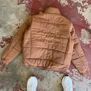 Custom Logo <b>Hooded</b> Men's Winter Puffer <b>Jacket</b> with <b>Soft</b> <b>Shell</b> Canvas Casual Style Polyester Filled Warm Street Wear - Product Image 6