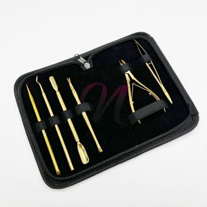 Herramientas profesionales para uñas, empujador de cutículas chapado en oro rosa, Kit de manicura y pedicura de acero inoxidable sostenible, caja con logotipo personalizado - Product Image 5