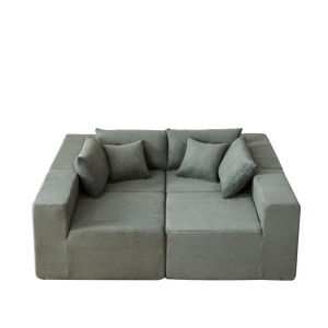 Sofá Seccional Modular en Forma de L de Lujo de 104 Pulgadas, Tapizado en Pana, Relleno de Espuma Comprimida, Mueble de Interior para Sala de Estar - Product Image 3