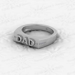 Best Selling 925 Silver Vermeil Eternity <b>Ring</b> <b>DAD</b> Father Curb Embossed Personalized for Men Women Fine Jewelry for Wedding Party - Product Image 2