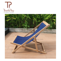 Chaise de plage en bois traditionnelle Thinphu - Cadre en aluminium léger, pliable et durable, portable pour la salle de sport, les parcs, les hôtels, les villas