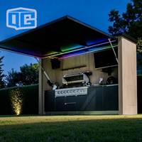 Abri de luxe résistant aux intempéries avec barbecue et bar intégrés, cuisine extérieure au design élégant et durable pour jardin, patio, résidence
