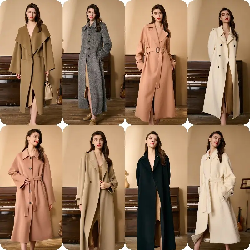 Оптовая продажа, двухстороннее кашемировое пальто, женская зимняя новинка, утепленное шерстяное пальто до колена