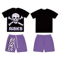 Ensemble décontracté deux pièces pour homme : T-shirt et short de sport, délavage acide, séchage rapide, personnalisable, anti-UV, respirant, anti-bactérien, grande taille