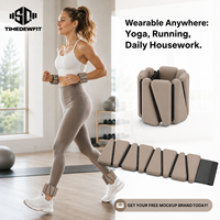 Poids de poignet réglables en silicone avec sangle auto-agrippante, poids de cheville portables, bracelets lestés pour la course, le yoga et le fitness