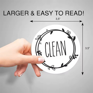 Autocollant magnétique rond pour réfrigérateur, autocollant d'instructions Propre/Sale pour lave-vaisselle, aimants de réfrigérateur, autocollant magnétique rond pour réfrigérateur - Product Image 3