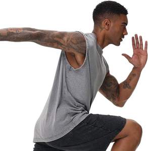 Chaleco deportivo amarillo naranja para hombre, camiseta sin mangas para entrenamiento de gimnasio, ropa deportiva transpirable de secado rápido para correr y entrenar - Product Image 5