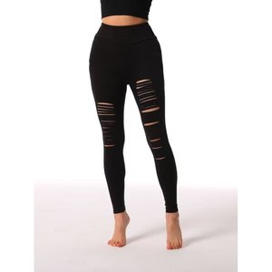 Leggings Deportivos de Cintura Alta con Estampado Yirtik y Diseño Sardonlu para Mujer, 38153 - Negro - Product Image 1