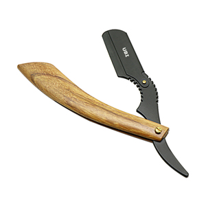 Cuchillas de Afeitar de un Solo Filo Intercambiables, Acero con Alto Contenido de Carbono, Mango de Madera, No Desechables, para Barberos Profesionales y Uso Doméstico - Product Image 2