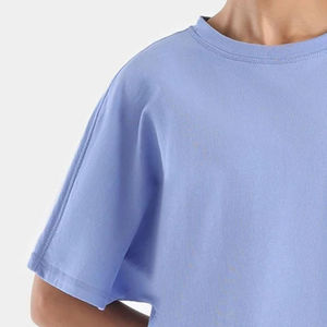 Camisetas de manga corta de verano de moda para mujer 100% algodón tejido personalizado al por mayor DISEÑO DE Panel de gran tamaño en blanco para hombres y mujeres - Product Image 5