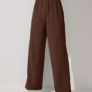 <b>Women's</b> Mid Woven <b>Women</b> <b>Pants</b> Full Length Solid Color Casual Wear Regular Fit <b>Summer</b> Breathable Eco-Friendly Quick Dry Trousers - Product Image 5