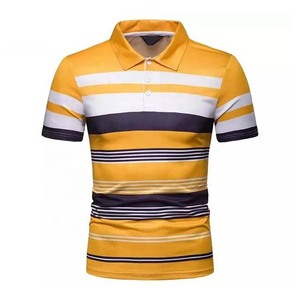 Último diseño de ropa de verano personalizada de poliéster/algodón de impresión de manga corta Casual de los hombres de moda Polos OEM por encargo - Product Image 1