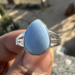 แหวนพลอยโอปอลสีน้ำเงินขายส่ง ตัวเรือนเงินแท้ 925 ประดับแบบฝังขอบ งานแฮนด์เมด - Product Image 6