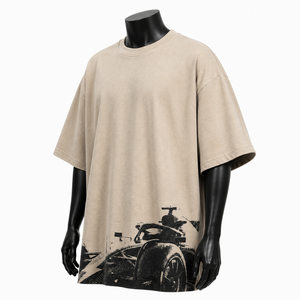 เสื้อยืดสตรีทแวร์ผู้ชายไซส์ใหญ่ ผ้าฝ้าย พิมพ์ลายมินิมอล ทรงหลวม ไหล่ตก รับผลิตตามแบบ (OEM) ขายส่ง - Product Image 3