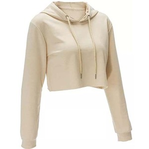 Women Crop Top <b>Hoodies</b> Factory Direct Sales Customized logo Embroidery Printing Pullover <b>Workout</b> Cotton Fleece Woman Hoodie - Product Image 4