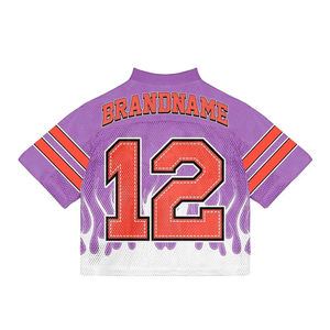 Maillot de football américain rétro unisexe personnalisé OEM, vintage, sublimé, en maille, pour équipe sportive, short 100% polyester, vêtements de football, de basketball - Product Image 2