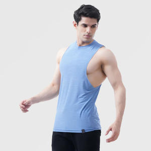 2024 llegada hombres Sky 100% algodón Racer Back Singlet camisetas sin mangas hechas a medida en MOQ bajo Chaleco de verano tamaño XS para uso en el gimnasio - Product Image 4