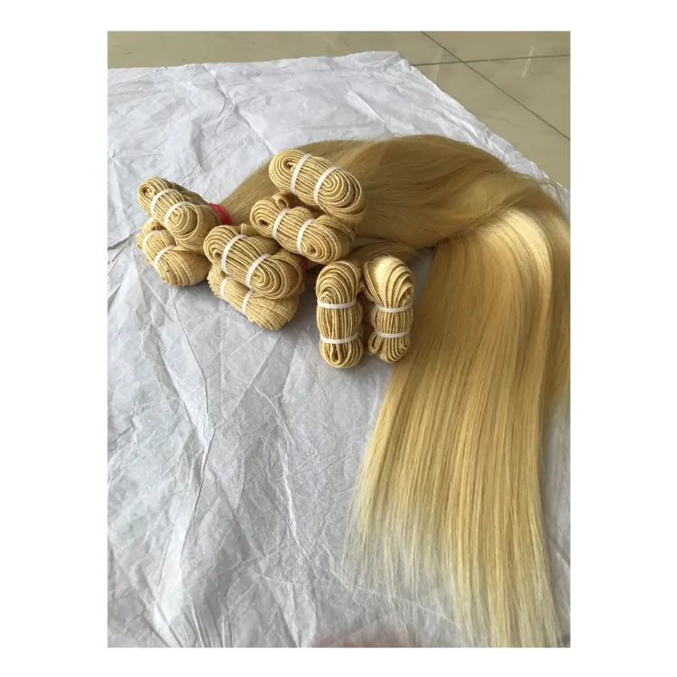 Extensiones de cabello humano Remy, 100% sin procesar, virgen, indio, Color 613 liso, venta al por mayor