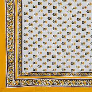 Bloc de main exquis imprimé 100% coton nappe de table à manger conception florale nappe brodée à vendre - Product Image 4