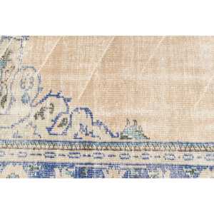 Alfombra Vintage de 2x3.9 pies, Alfombra Turca Pequeña, Alfombra de Lana con Diseño Floral Azul - Product Image 5