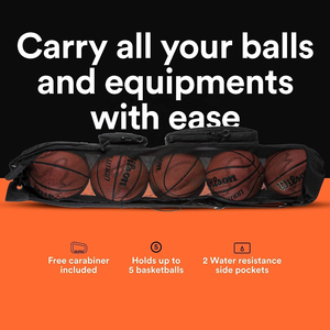 Bolsa de pelota para equipo de malla de baloncesto de alta resistencia con correa para el hombro con bolsillos frontales para accesorios deportivos de entrenamiento - Product Image 6