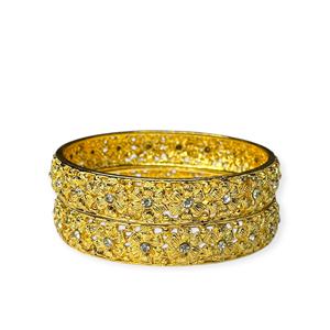Brazaletes de Diseño Floral Chapados en Oro de Moda, Elegantes para Novias, Bodas y Fiestas, Joyería de Imitación Premium a Precio de Mayoreo - Product Image 2