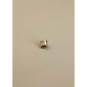 Vintage 18K <b>Solid</b> <b>Gold</b> Princess Cut 0.26ct Natural Diamond <b>Pendant</b> & Charm with Hollow Construction Unisex Everyday Wear - Product Image 2