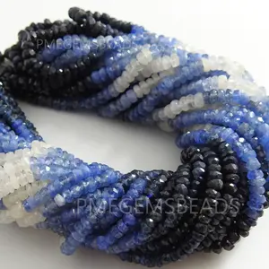 Zaffiro blu Multi ombreggiato sfaccettato perline rotonde pietra sciolta fatta a mano per produttori di gioielli fornitori all'ingrosso