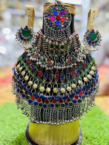 Ensemble tendance en acier inoxydable pour femmes afghanes, détails classiques pour les célébrations culturelles, les mariages, les festivals, le style quotidien et les fêtes - Product Image 4