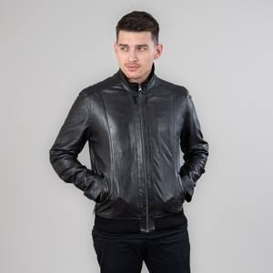 Veste en cuir souple personnalisée pour hommes veste en cuir pour hommes de haute qualité en plein air populaire mode doublé fermeture éclair veste en cuir pour hommes vente en gros - Product Image 2