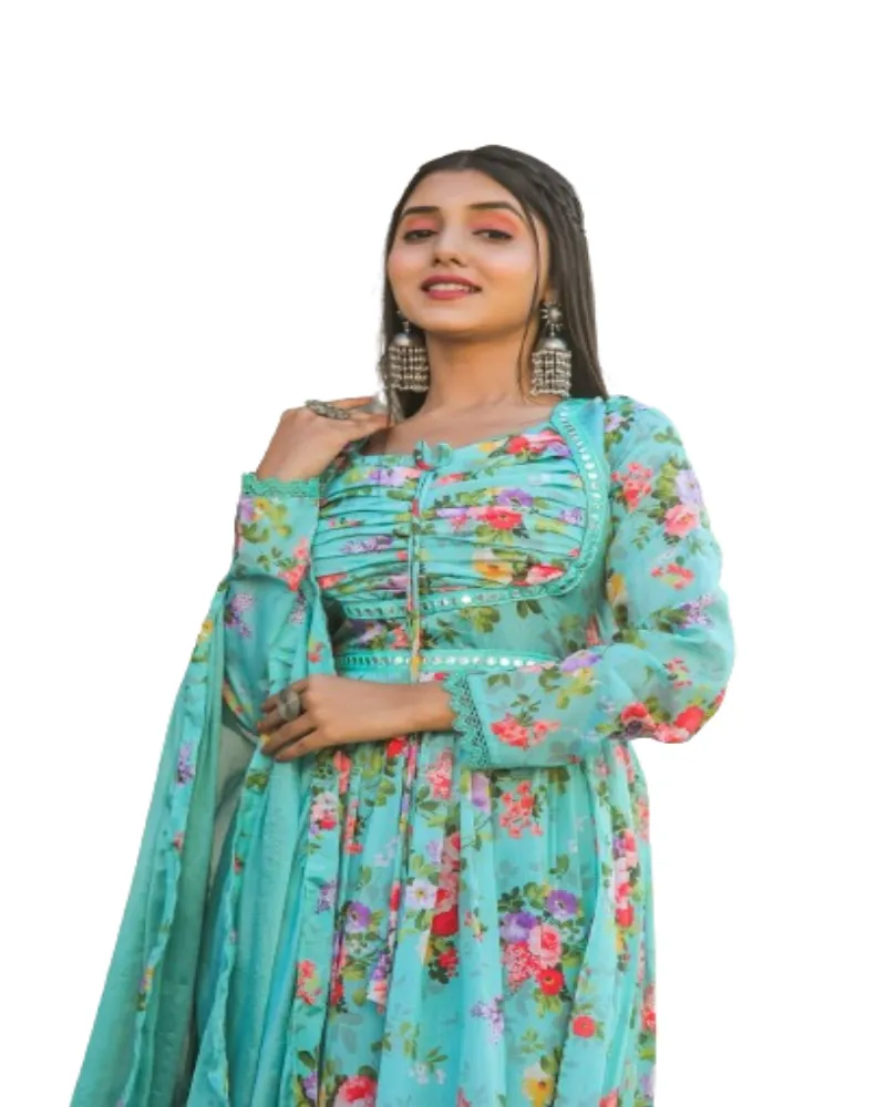 Indiano Pakistani Cinnon stampa lavoro fantasia Salwar Kameez abito da donna collezione di nozze di Saree abito lungo sare