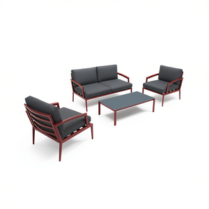Ensemble d'extérieur TORRES 4 places en aluminium rouge pour mobilier de patio Amicasa par Torres - Product Image 2