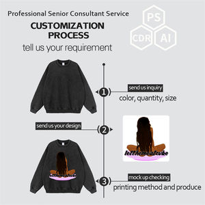 Drop Shoulder Digital Printed Plain Design para el invierno OEM Crew Neck Pullover Sudaderas con capucha de manga larga de gran tamaño DDP Shipping - Product Image 4