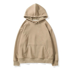 Streetwear Heavy Hoodie 450 GSM mezcla de algodón grueso polar liso en blanco pulóver de gran tamaño logotipo personalizado sudaderas con capucha hombres directo de fábrica - Product Image 3