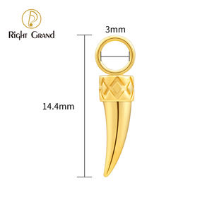 Rechter Grand ASTM F136 Titanium Wolf Tandvormige Oorbel Charm <span class=keywords><strong>Punk</strong></span> Wolf Fang Hangertje voor Kraakbeen Buikpiercing Sieraden - Product Image 5