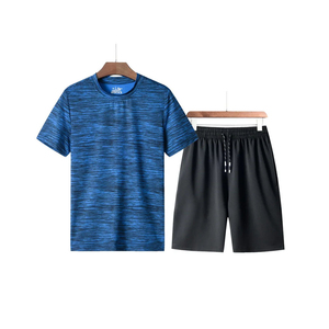 Ensemble short de sport décontracté d'automne pour hommes, ensemble 2 pièces avec chemise à manches, survêtement OEM au prix d'usine, vente en gros - Product Image 5