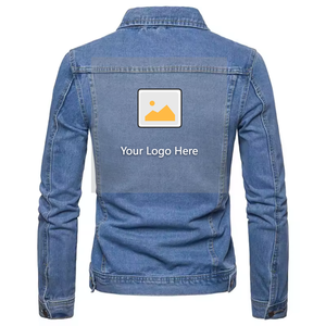 Vestes en jean grande taille pour hommes, veste décontractée, veste d'automne, manteau en jean boutonné, veste slim fit pour homme - Product Image 1