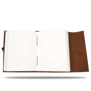 Cuaderno de Cuero de Grano Completo con Logotipo Personalizado en Relieve, Hecho a Mano, Vintage, de Alta Calidad, con Tapa Dura y Borde Deshilachado - Product Image 5