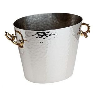 Modern Design Home Bar Decorative Wine <b>Tub</b> Prime Quality Hammered Stainless Steel With Golden vine Handle Wine Bucket - Product Image 1