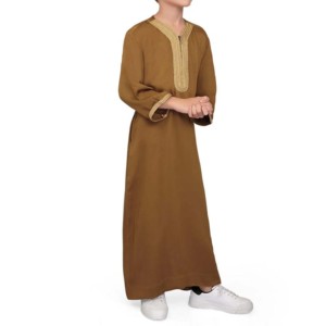 Thobe Caftan Islamique Arabe pour Hommes Grande Taille Personnalisé, Respirant, Thermique, Brodé, à Manches Longues, Séchage Rapide, 100% Coton, avec Poches - Nouvelle Collection à Succès - Product Image 2