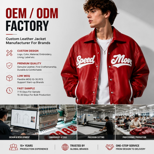 Giacca <span class=keywords><strong>in</strong></span> <span class=keywords><strong>Pelle</strong></span> Personalizzata all'Ingrosso per Uomo, Giacca Varsity Rossa <span class=keywords><strong>Oversize</strong></span> con Colletto a Risvolto, Ricamo con Scritta, Streetwear Bomber, Servizio OEM - Product Image 2