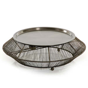 Soporte Metálico de Diseño de Alambre Negro Duradero de Alta Calidad, Acero Corten, Utilizado para Calentar Platos de Comida para Servir en Hoteles y Fiestas - Product Image 1