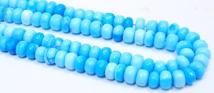 ลูกปัดโอปอลสีฟ้าสวยงาม รูปทรงกลมเรียบ ขนาด 15 นิ้ว, 8 มม. - 11 มม., อัญมณีโอปอลสีฟ้า, ลูกปัดโอปอลคุณภาพ AAA, เครื่องประดับ - Product Image 2