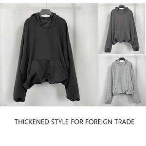 Custom Logo sweater heavyweight hoodie 500 gsm cotton no <b>string</b> boxy double layer streetwear oversize fleece vintage men hoodies - Product Image 4